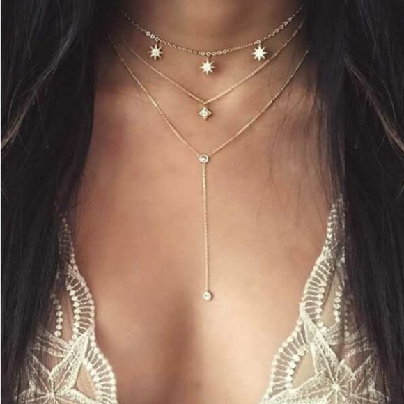 Jewelry - HP Triple Layered Necklace with Stars